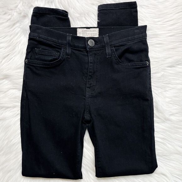 Current / Elliot High Waist Stiletto Skinny Jeans Jet Black Size 24 - Picture 3 of 7
